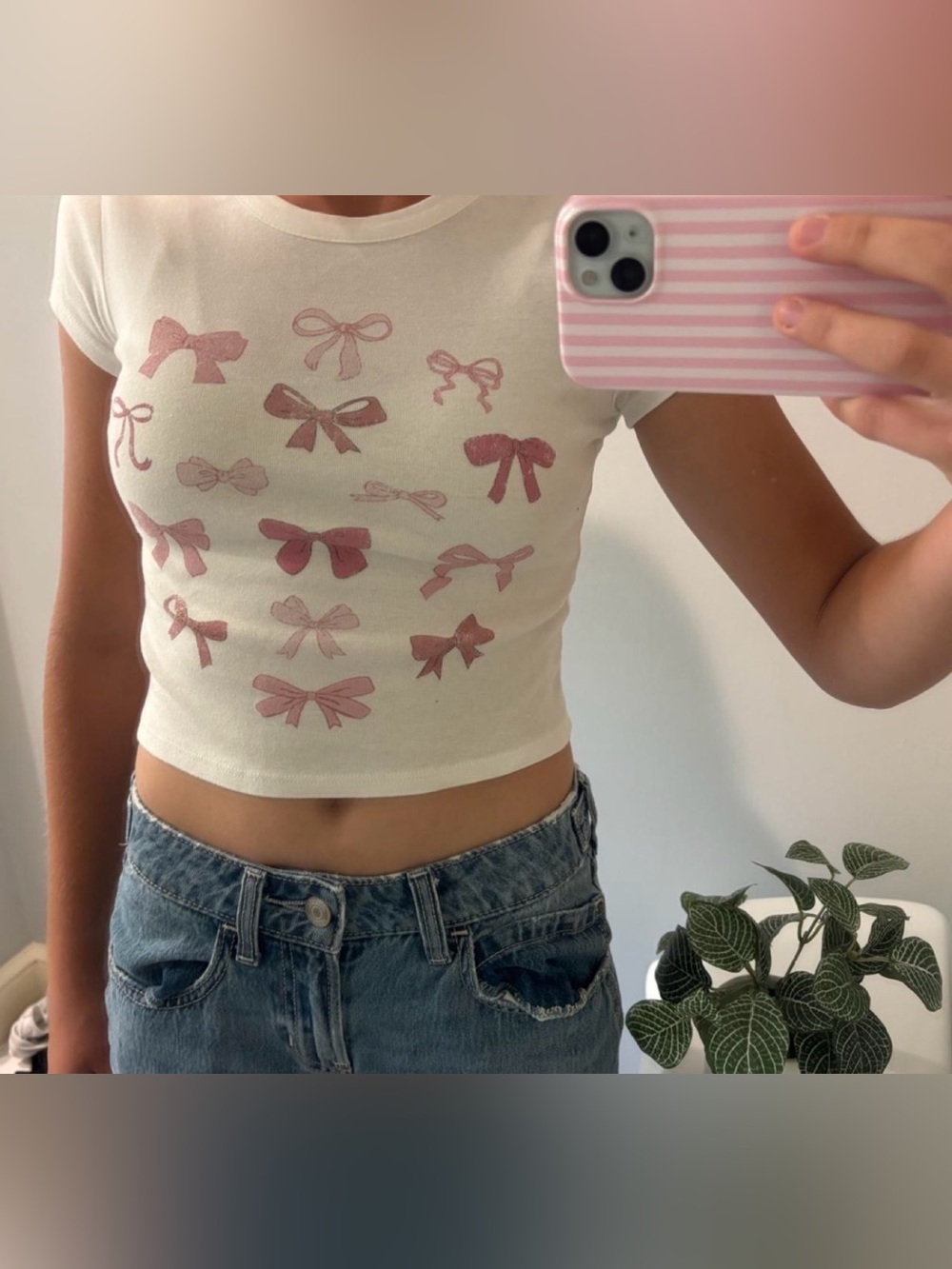 Altar'd State Cream Crop Tee